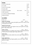 Carte et menu de L'auberge du château de joux à La Cluse et Mijoux — Les entrées et salades