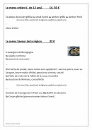Carte et menu de L'auberge du château de joux à La Cluse et Mijoux — Le menu enfant et menu saveur