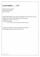 Carte et menu de L'auberge du château de joux à La Cluse et Mijoux — Le menu tradition