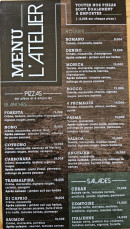 Menu L'atelier - La carte