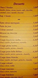 Carte et menu de Le Gaulois Grill à Pontarlier — Desserts