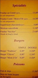 Carte et menu de Le Gaulois Grill à Pontarlier — Spécialités, burgers et poissons