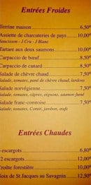 Carte et menu de Le Gaulois Grill à Pontarlier — Entrées
