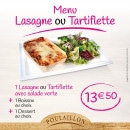 Menu Poulaillon - Menu lasagne ou tartiflette à 13.5€