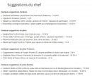 Menu Trattoria Toscana - Les suggestions du chef