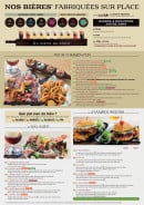 Carte et menu de 3 Brasseurs à Sochaux — Pour commencer, salades et hamburgers