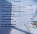 Menu L'effet Mer - Les planches