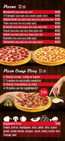 Menu O'Zey - Pizzas