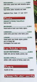 Menu La Stella Pizza - Les pastas, salades repas, ...