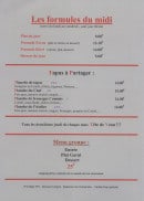 Menu L'Atelier - Formules