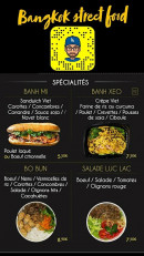 Carte et menu de Bangkok Street Food à Valence — Menu spécialités