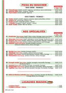 Menu chez Christian Pino - Les pizzas