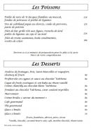 Menu La Cuisine - Les poissons et les desserts