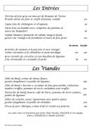 Menu La Cuisine - Les entrées et les viandes