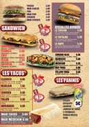 Menu Miam's Tacos - Les sandwiches, tacos, burgers et paninis