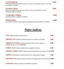 Menu Restaurant Kathmandu - Les pains indiens