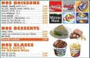 Menu Royal Pizza Royal Burger - Les Boissons, Les Desserts,Les Glaces