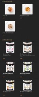 Menu Pizza Cosy - Les desserts, maison, glaces artisanales