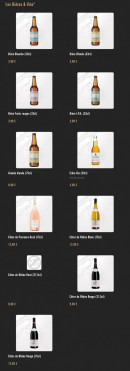 Menu Pizza Cosy - Les bières et vins
