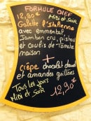 Menu La crêpe au Sud - Formule du jour