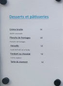 Carte et menu de Auberge de Portes en Valdaine à Portes en Valdaine — Les desserts et pâtisseries