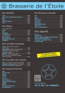 Carte et menu de Brasserie de l' étoile à Buis les Baronnies — Les apéritifs, bières...