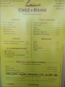 Carte et menu de Chez Oanh à Buis les Baronnies — La carte