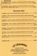 Menu Le Cesarino - Pizzas base crème