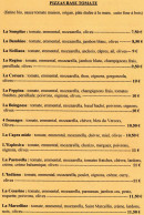 Menu Le Cesarino - Pizzas base tomate