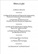 Menu La Petite France - Les menus à 36€