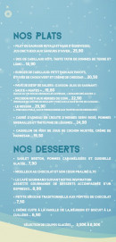 Menu Le Moderne - Les plats et desserts de la carte d'hiver