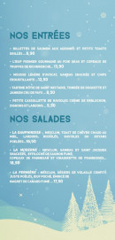 Menu Le Moderne - Les entrées et salades de la carte d'hiver