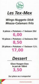 Menu Pizza montelimar - Tex mex et desserts 