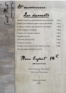 Menu Restaurant Saint Martin -  Les desserts et menus enfant 