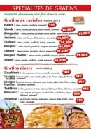 Menu Pizza du Village - gratins