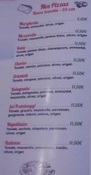 Carte et menu de La Famiglia à Clerieux — Pizzas