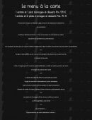 Menu Chartron - Menu à la carte