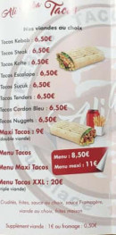 Menu Ali Baba Kebab Tacos Burger - Les tacos