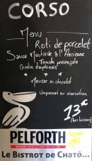 Menu Le Bistrot de Chatô. - Le menu à 13€