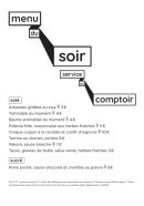 Menu Le Central Vapeur - Les menus du soir