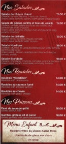 Menu Cote Cours - Salades, ravioles, poissons...