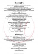 Menu Côté Terre & Mer - Les menus