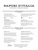 Carte et menu de Sapori d'Italia à Verneuil d'Avre et d'Iton — Antipasti et iInsalate