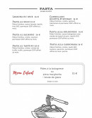 Carte et menu de Sapori d'Italia à Verneuil d'Avre et d'Iton — Pasta