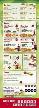 Menu Pizza Land - Tex mex, menus, boissons,...