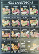 Carte et menu de La Bonneville à La Bonneville sur Iton — Les sandwichs