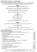 Menu L'estampille - Les formules et desserts