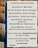 Menu La Cave du Bon Tanin - Le programme du Février