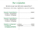 Menu Les Gourmandises de Vernon - Les salades