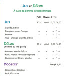 Menu Les Gourmandises de Vernon - Les jus et detox